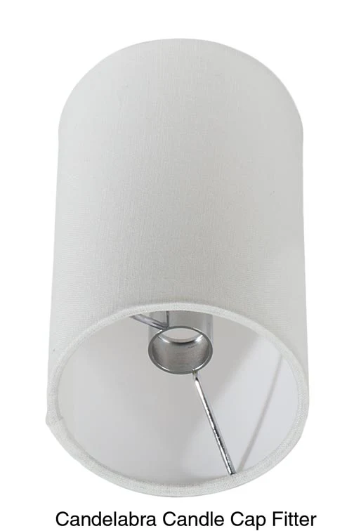 Cylinder style Chandelier Hardback Shade, 4(T) x 4(B) x 6.5(H), Off-White Linen (00702F) - Image 2