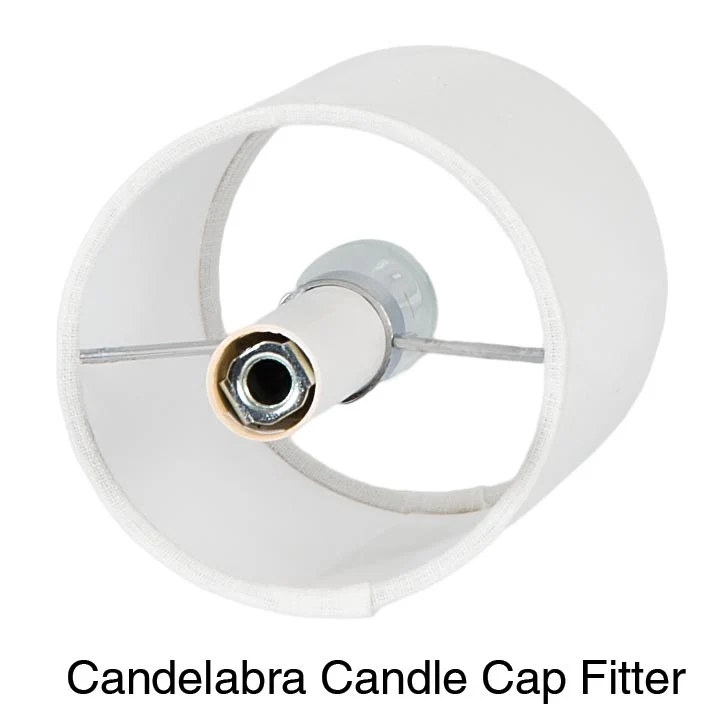 Cylinder style Chandelier Hardback Shade, 4(T) x 4(B) x 6.5(H), Off-White Linen (00702F) - Image 3