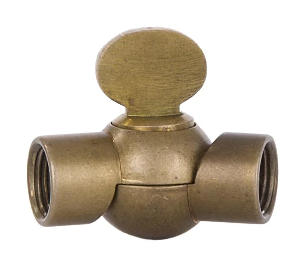 Die Cast Brass Lamp Swivel with Butterfly Knob, 1/8F X 1/8F (20522U)