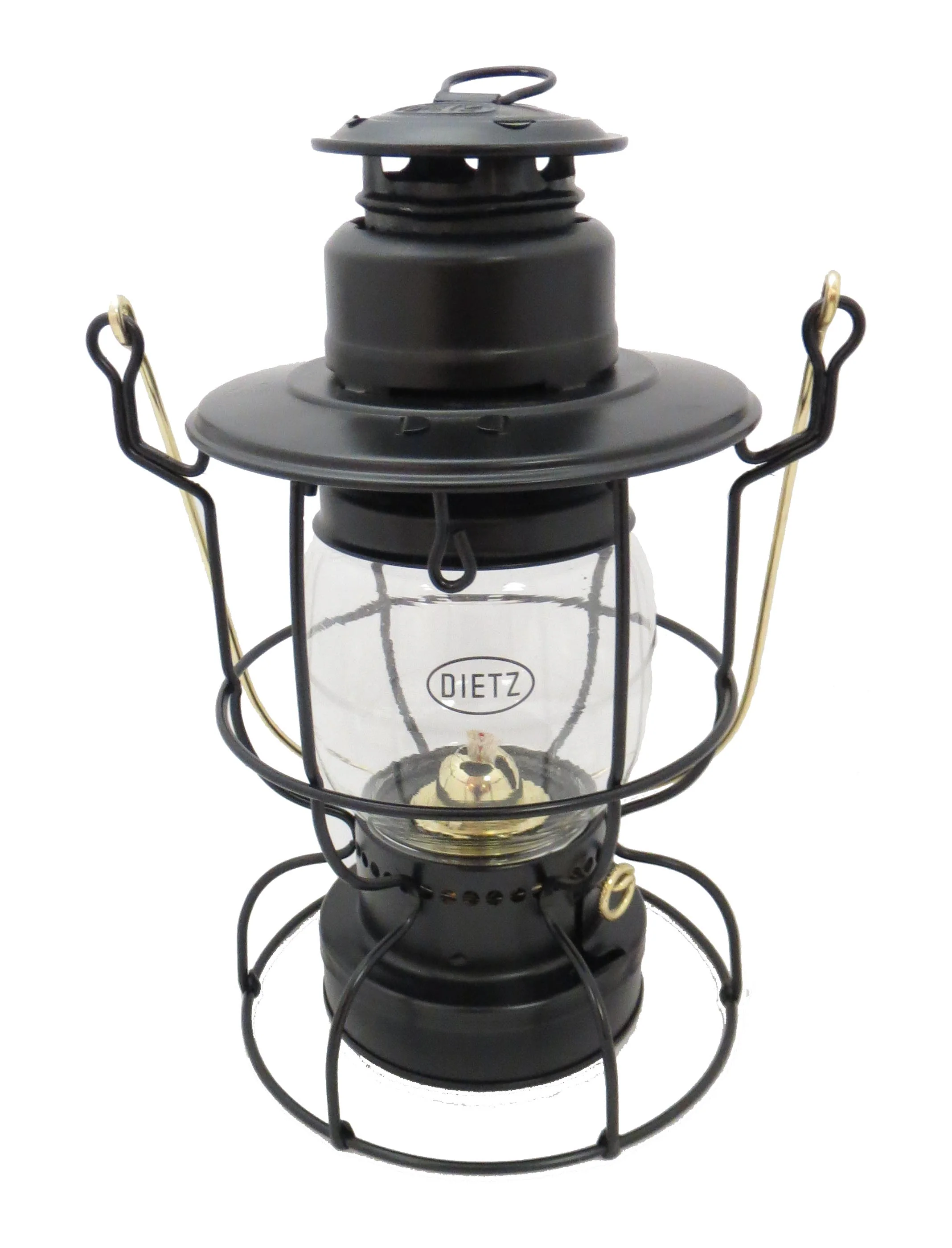 Dietz Watchman Railroad Oil Lantern Black with Gold Trim (69883)