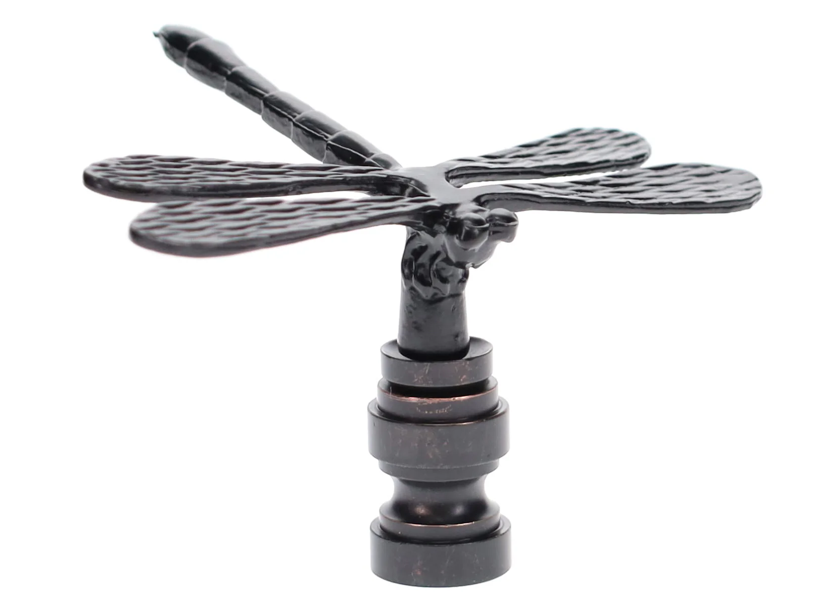 2" Tall Dragonfly Design Cast Metal Finial Bronze Finish 1/4-27F Tap (11241B) - Image 2