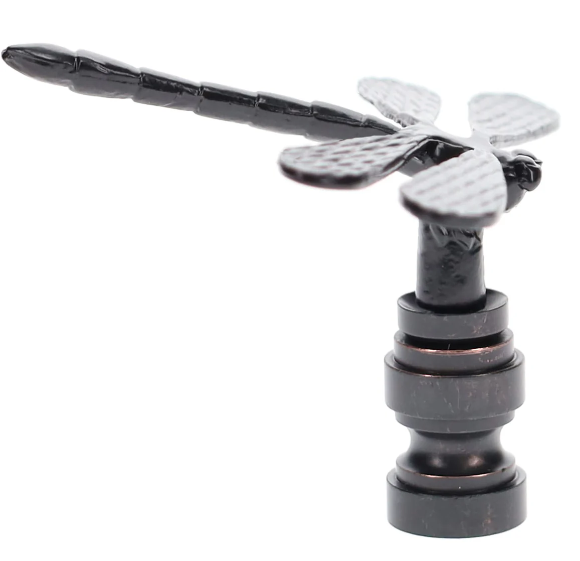 2" Tall Dragonfly Design Cast Metal Finial Bronze Finish 1/4-27F Tap (11241B) - Image 3