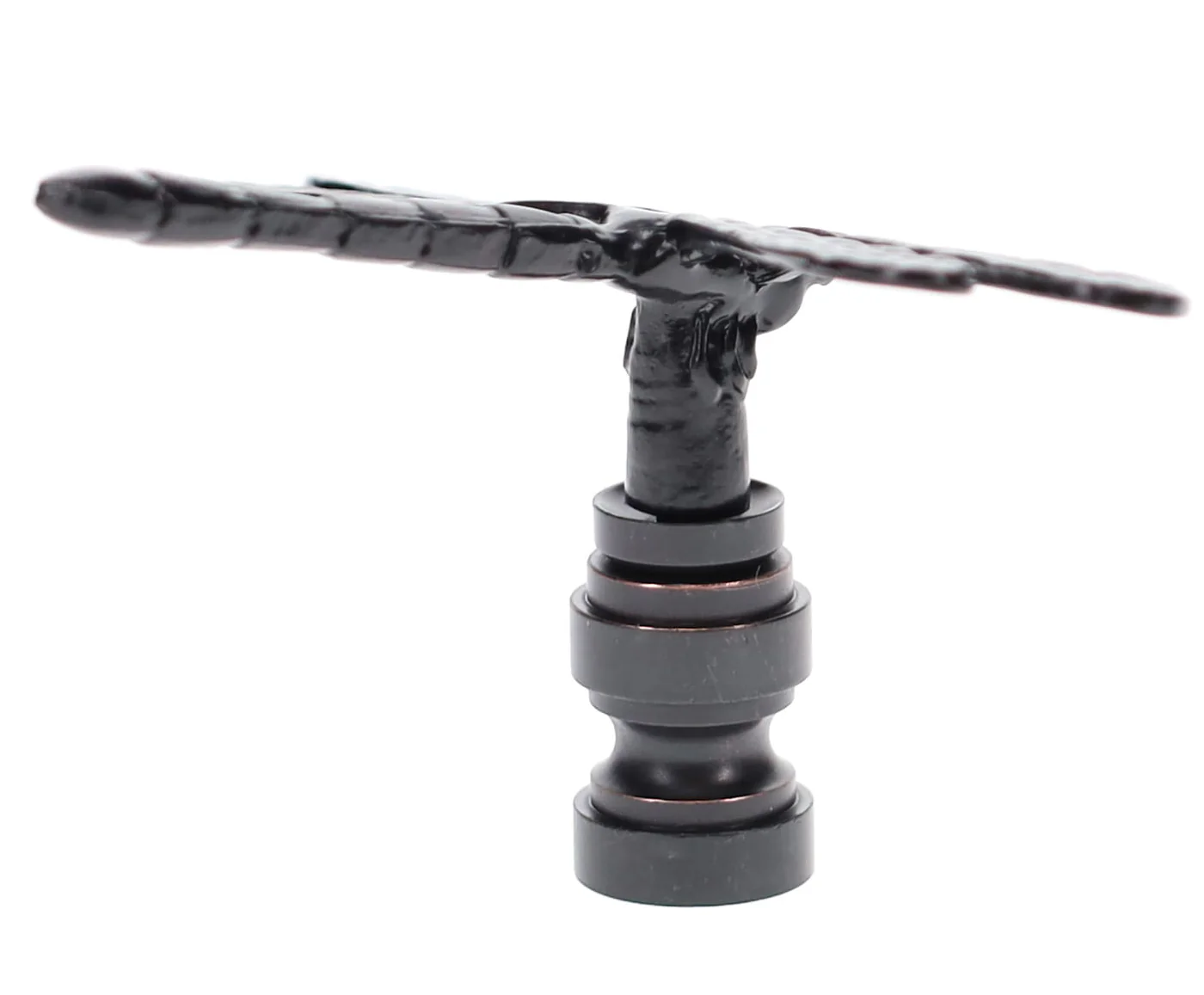 2" Tall Dragonfly Design Cast Metal Finial Bronze Finish 1/4-27F Tap (11241B) - Image 4
