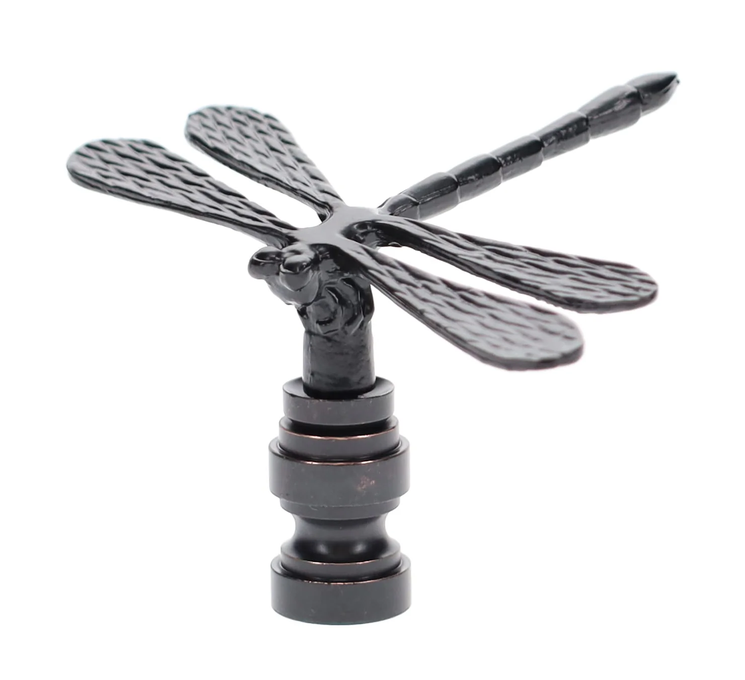 2" Tall Dragonfly Design Cast Metal Finial Bronze Finish 1/4-27F Tap (11241B) - Image 8