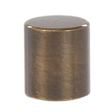 1" Tall x 7/8" Diam Drum Style Brass Lamp Finial Antique Brass Finish 1/4-27F Tap (11372A)