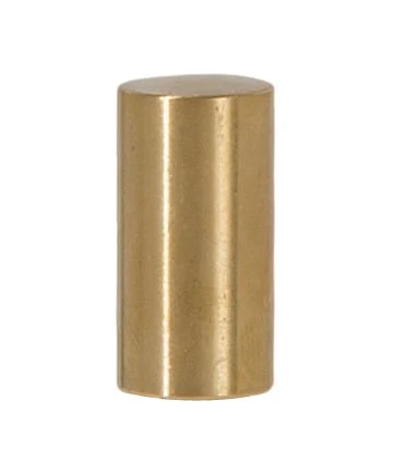 1" Tall x 1/2" Diam Drum Style Brass Lamp Finial Unfinished Brass 1/4-27F Tap (11370U)
