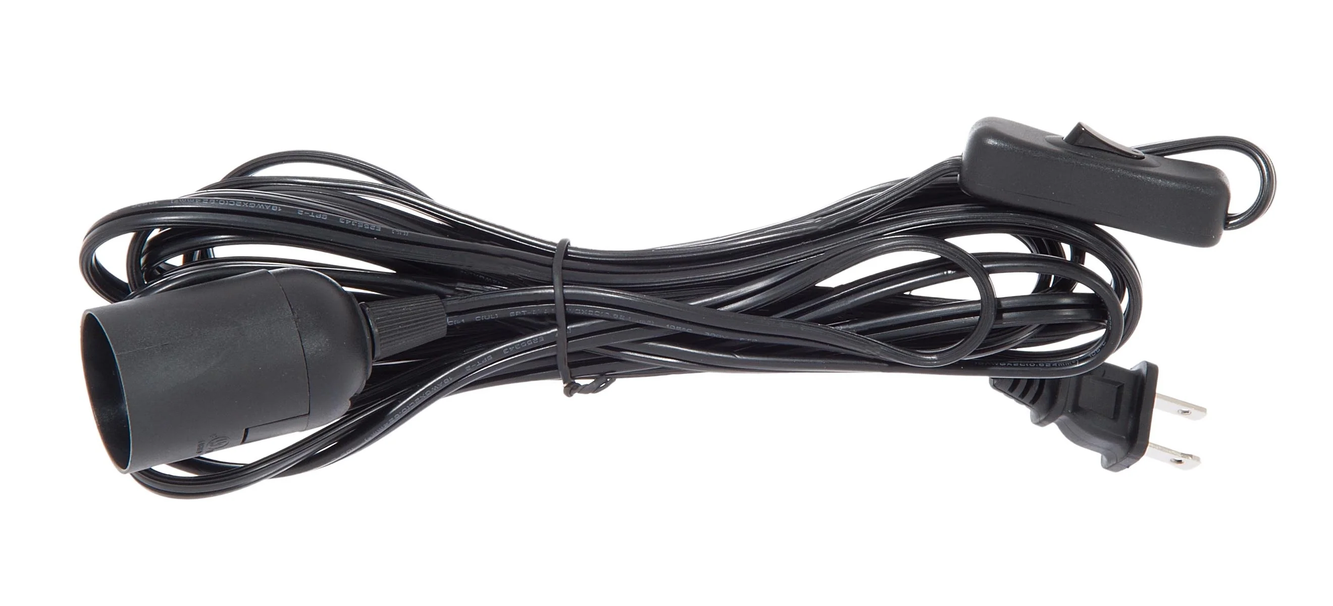 E-26 Black Plug-In Pendant Light with On/Off Button (46904BK)