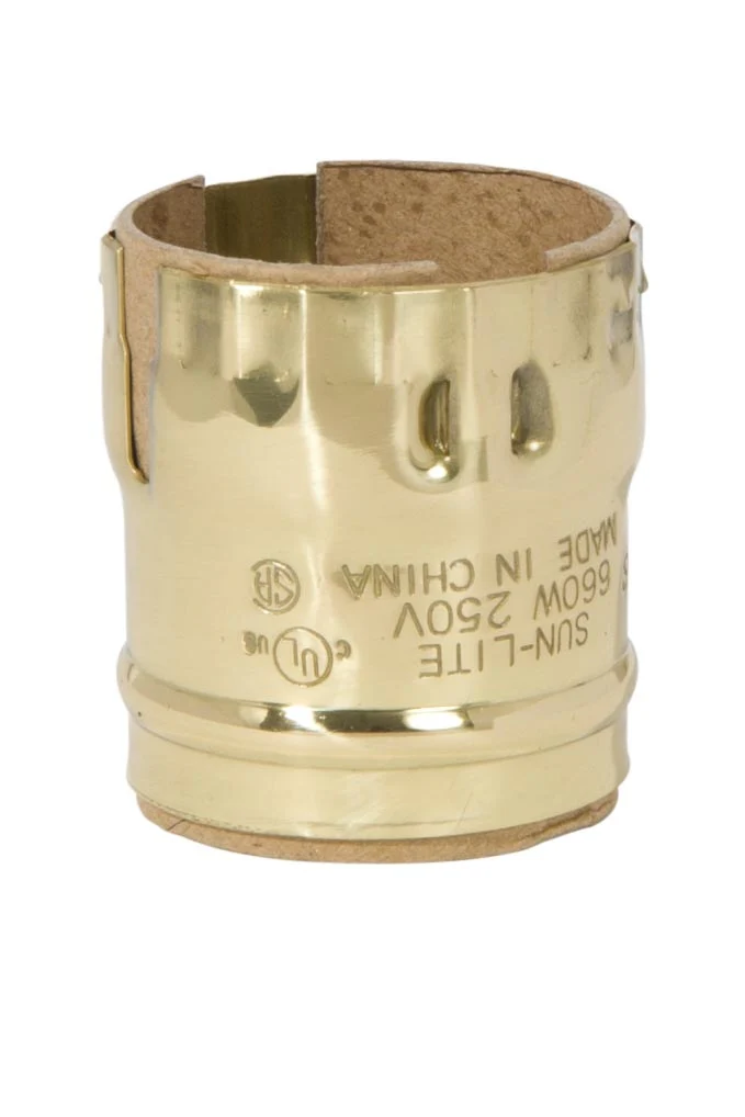 Polished and Lacquered Brass E-26 Electrolier Short Key-Less Socket Shell (40313i) - Image 2