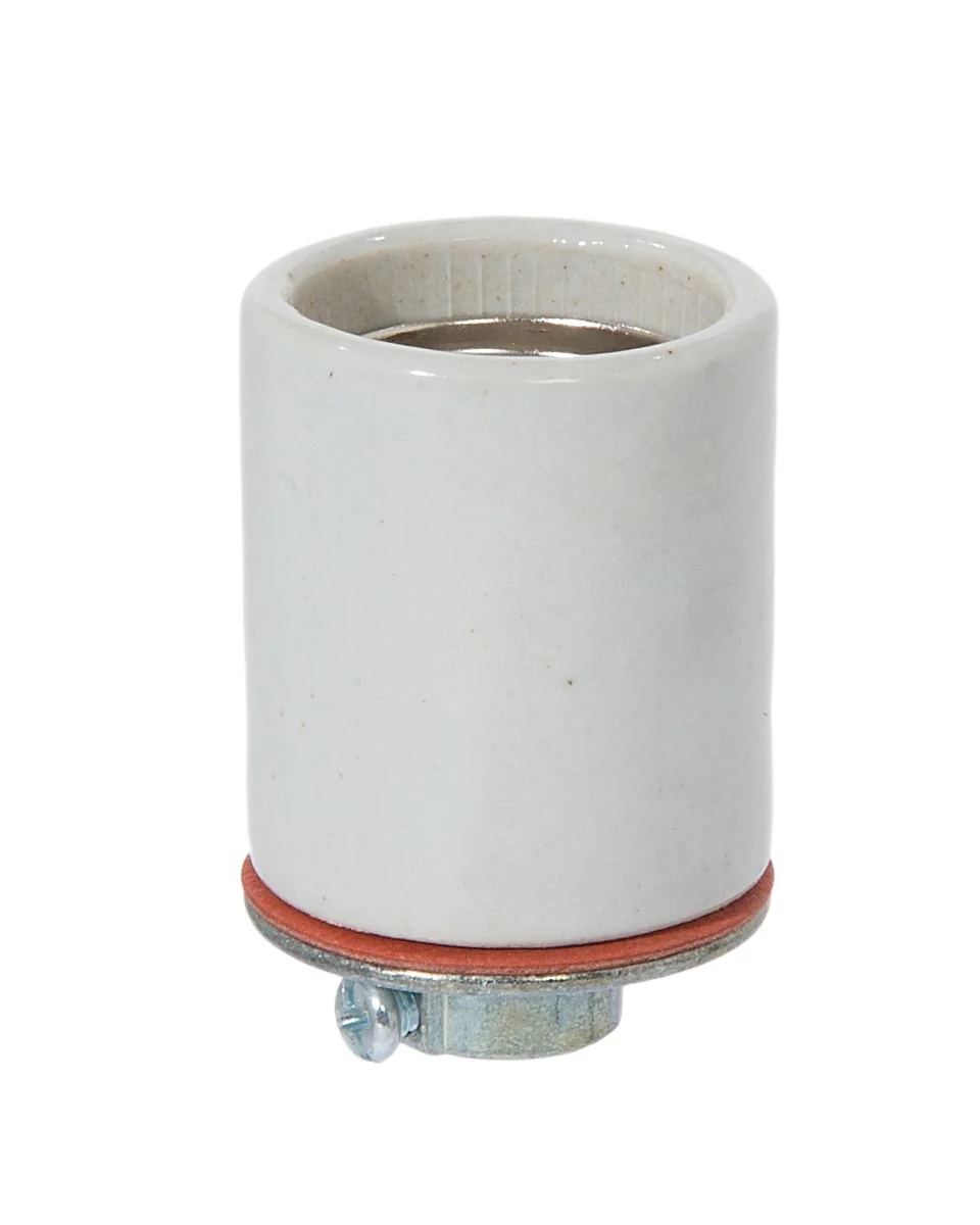 E-26 Keyless Glazed Porcelain Socket with Metal Cap (48126i)