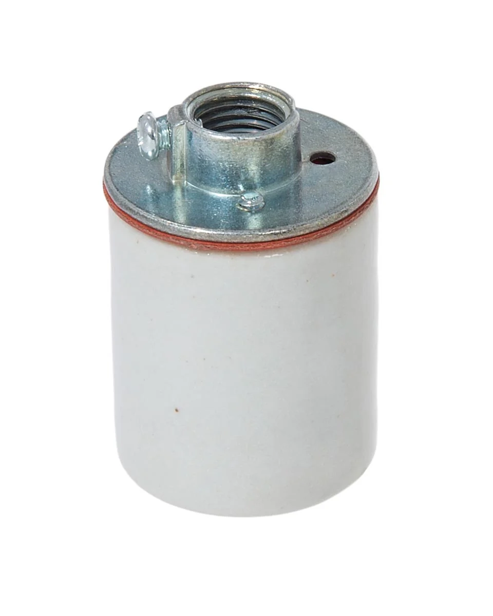 E-26 Keyless Glazed Porcelain Socket with Metal Cap (48126i) - Image 2
