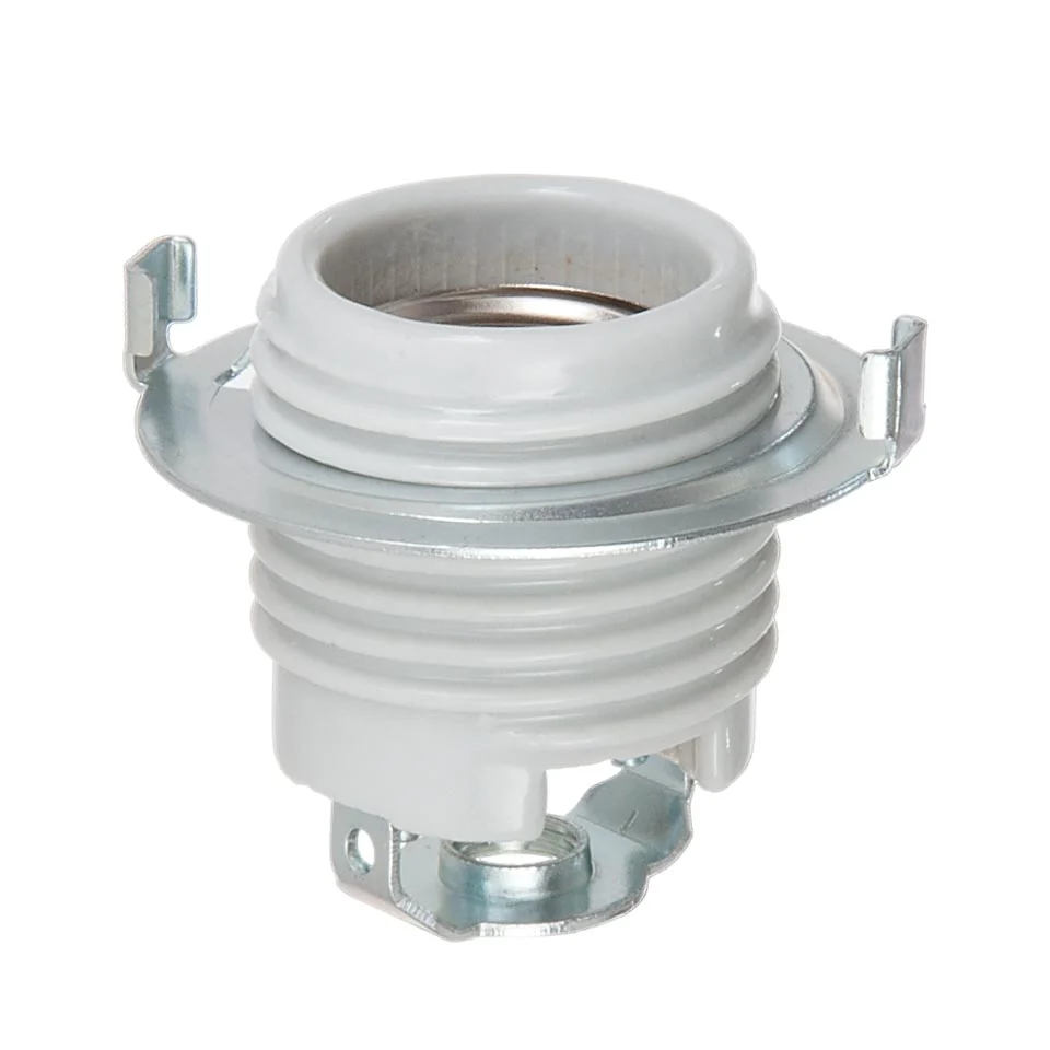 E-26 Keyless Threaded Glazed Porcelain Socket w/1/8 IP Hickey (47777)