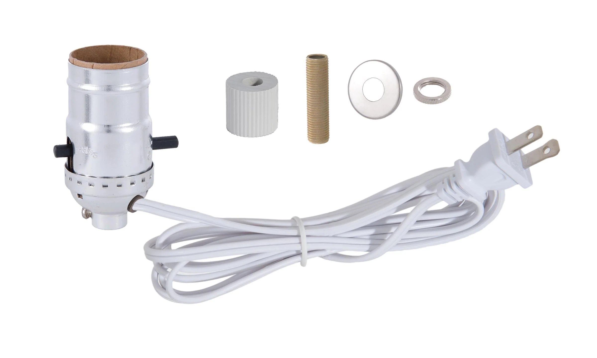 E-26 Pre-wired Bottle Kit with 3/4" Adapter, White Cord (30566W)