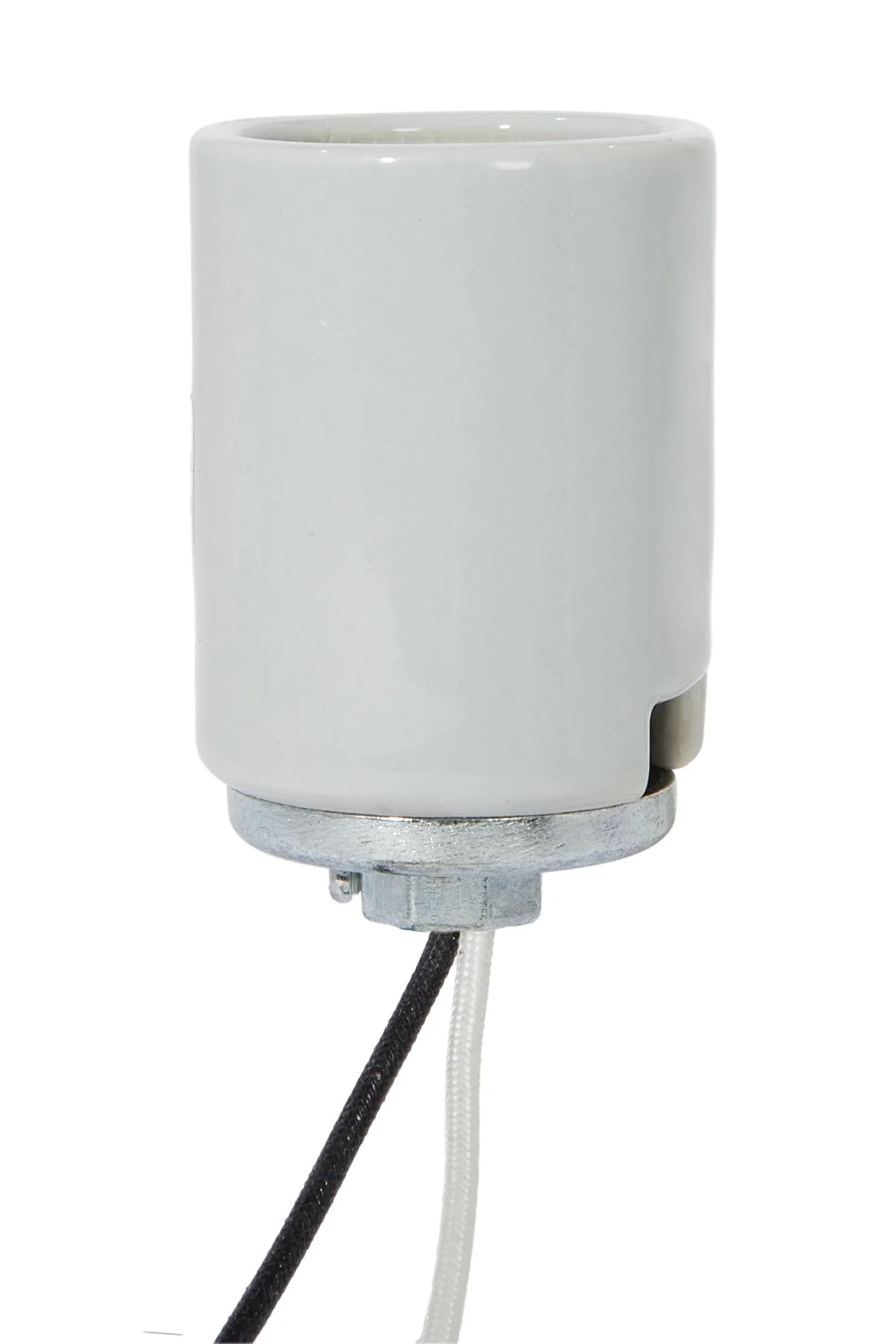 E-39 Mogul Heavy Duty Keyless Glazed Porcelain Socket with Metal Cap, 4KV Pulse Rated (47773)