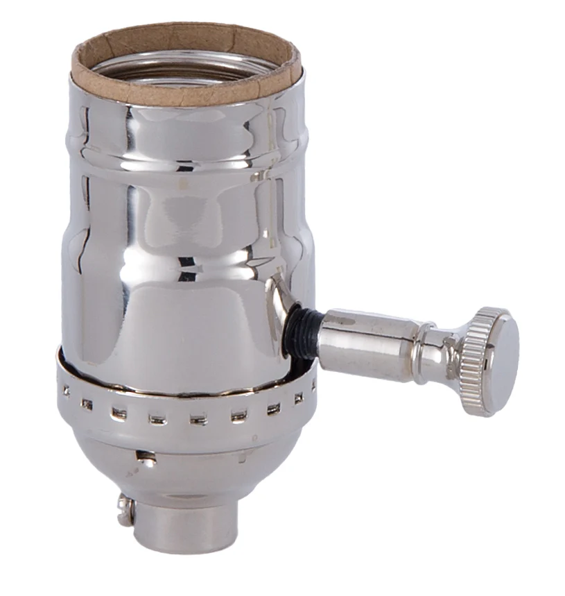 Edison Size Full Dimmer Stamped Socket In Nickel Finish (47667N)