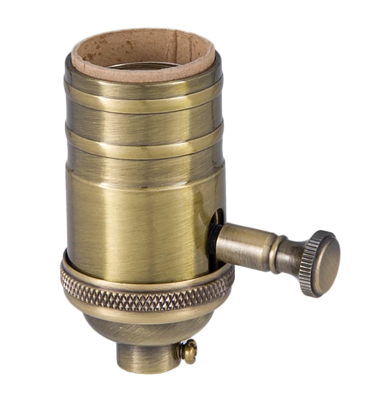 Full Dimmer, Turned Brass Premium Light Socket, Brass, Antique Brass Finish (47661A)