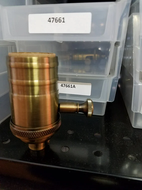Full Dimmer, Turned Brass Premium Light Socket, Brass, Antique Brass Finish (47661A) - Image 2