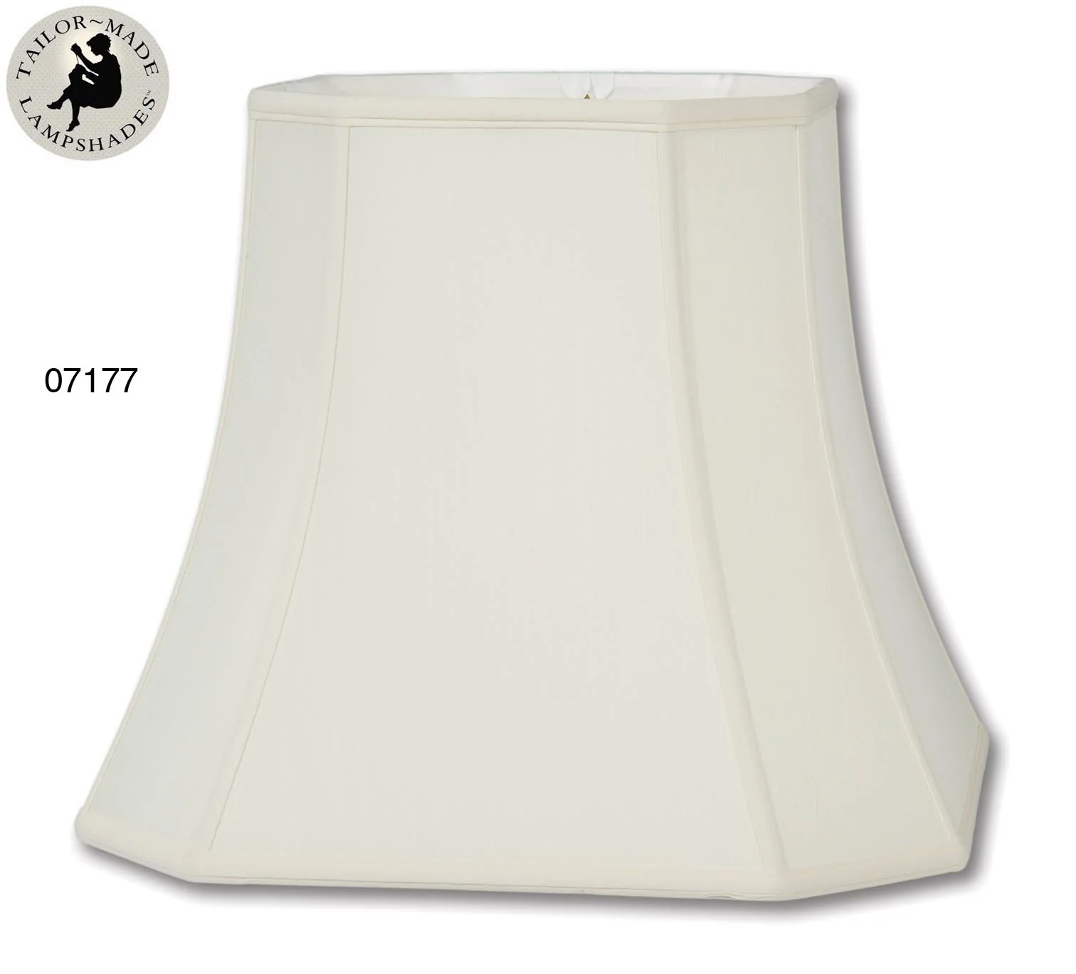 Cut Corner Square Lamp Shades - Eggshell Color, Tissue Shantung Material (07175)
