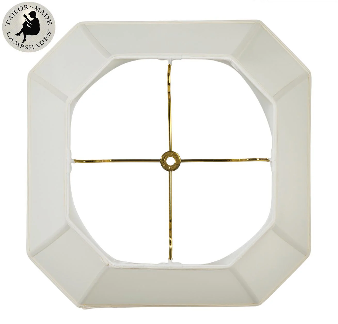 Cut Corner Square Lamp Shades - Eggshell Color, Tissue Shantung Material (07175) - Image 2