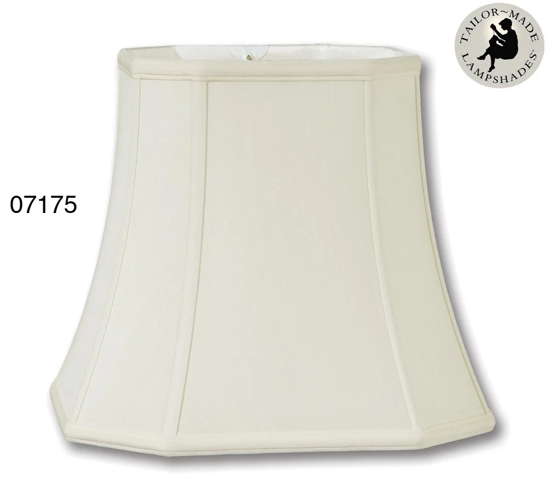 Cut Corner Square Lamp Shades - Eggshell Color, Tissue Shantung Material (07175) - Image 3
