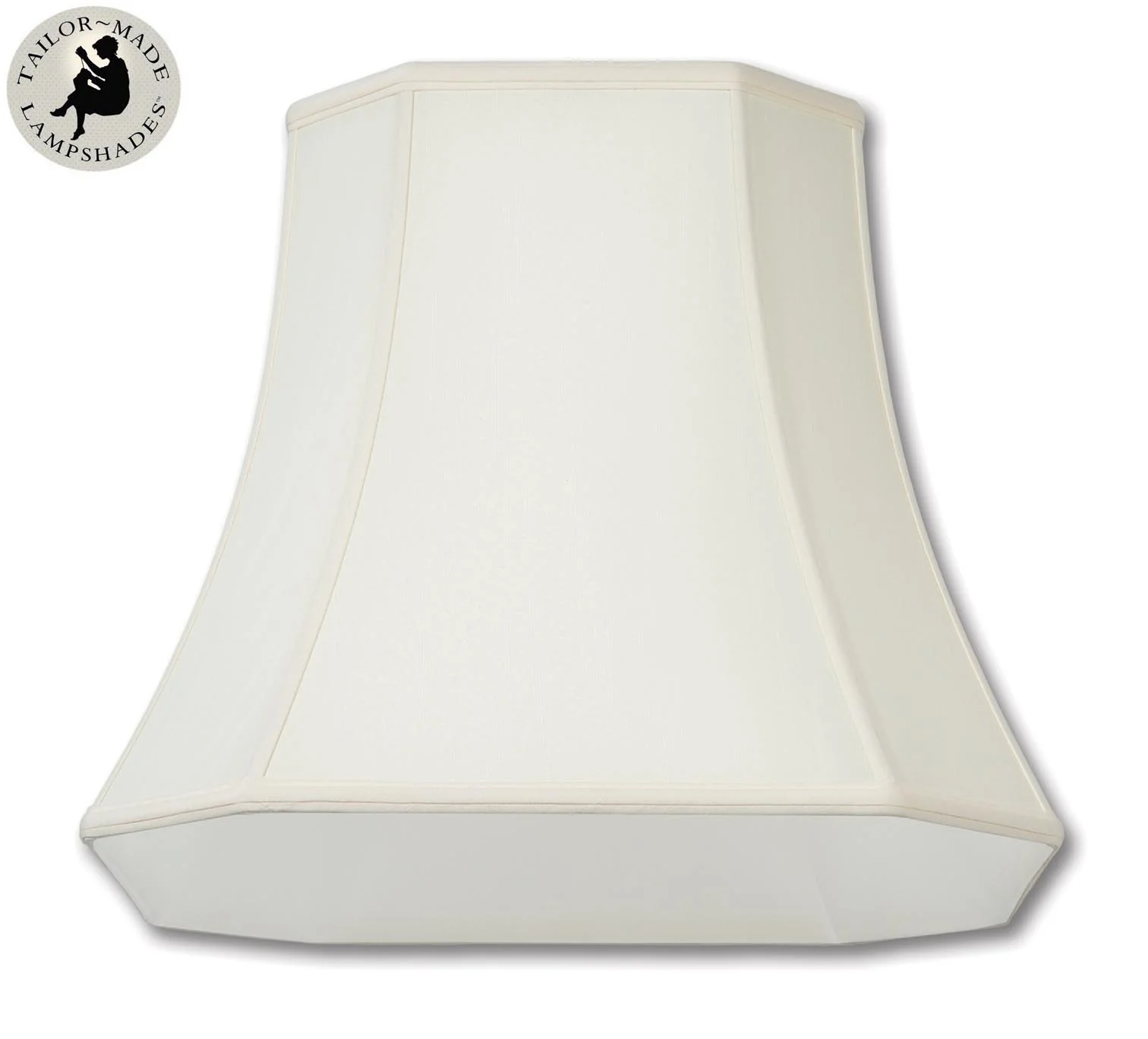 Cut Corner Square Lamp Shades - Eggshell Color, Tissue Shantung Material (07175) - Image 4
