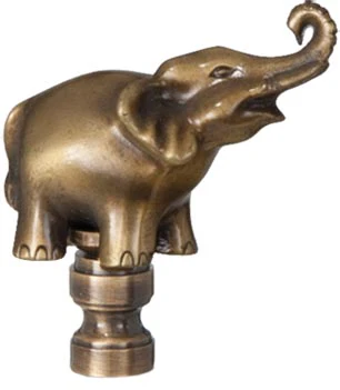 Elephant Lamp Finial, 2 1/4" Tall, 1/4-27 tap (11073A)