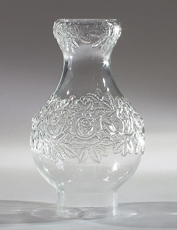 3" Fitter, 9-1/4" Tall Embossed "Roses" Chimney (58015)