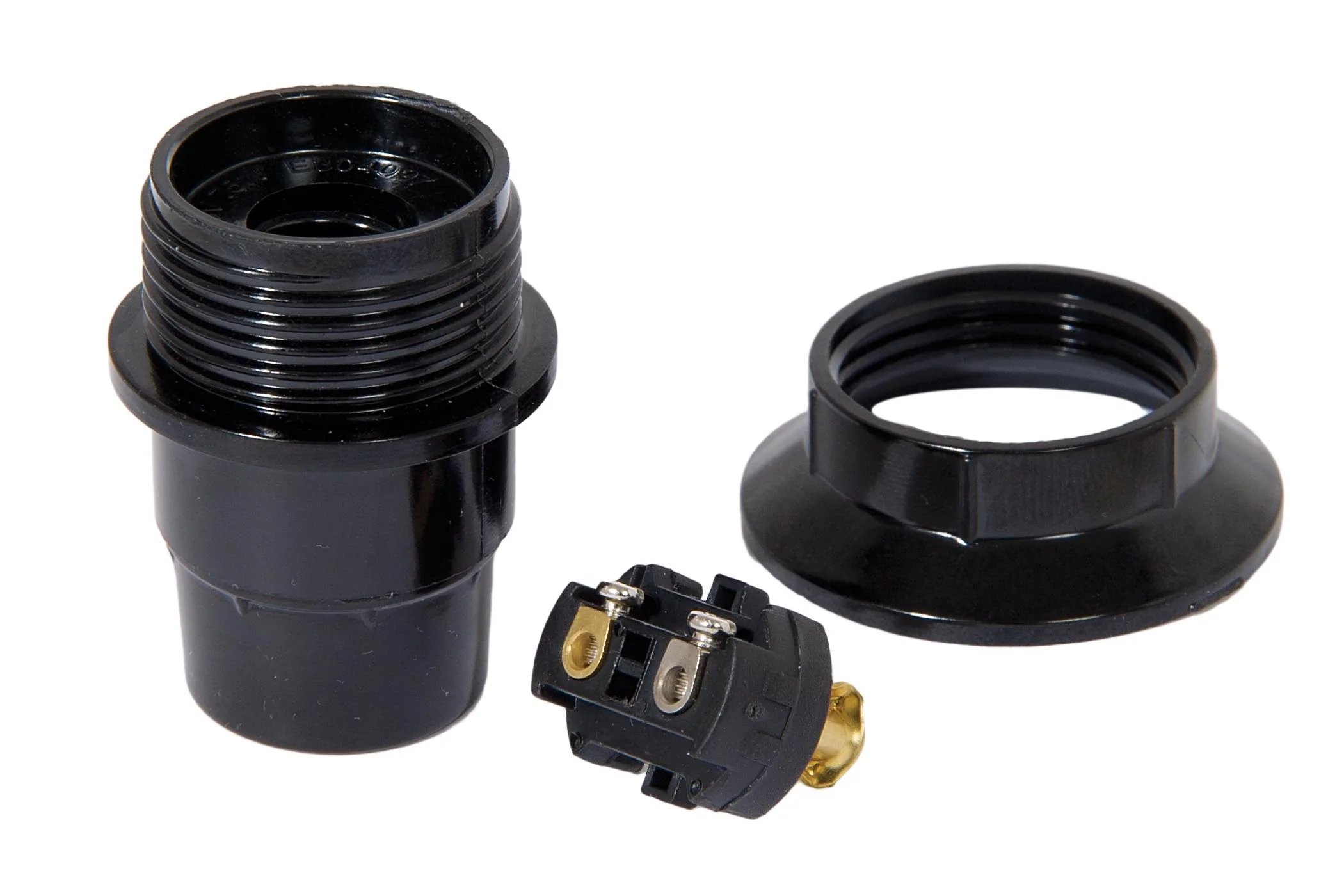 Euro Style Candelabra Phenolic 4 Piece Socket One Half Uno Thread with Ring and Shoulder (47647) - Image 2