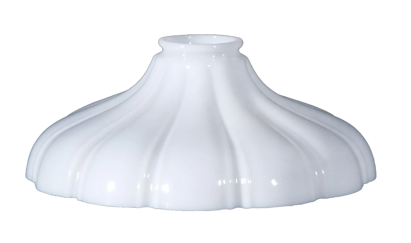 9 inch diameter Extra Wide Opal Glass Sheffield Style Fixture Shade, 2-1/4 inch lip fitter (08470)