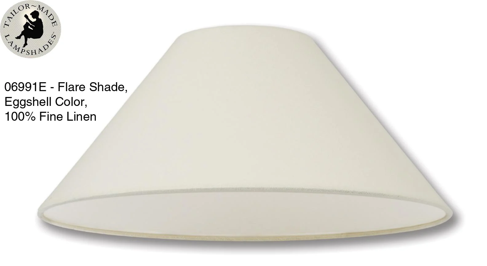 Flare Style Hardback Shades - Off White Color, 100% Fine Linen Material (06990F) - Image 3