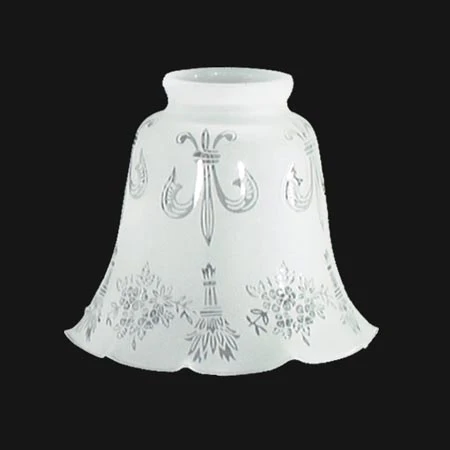 4-1/2 inch tall Fleur-de-lis Etched Fixture Shade, 2-1/4 inch fitter (08449)