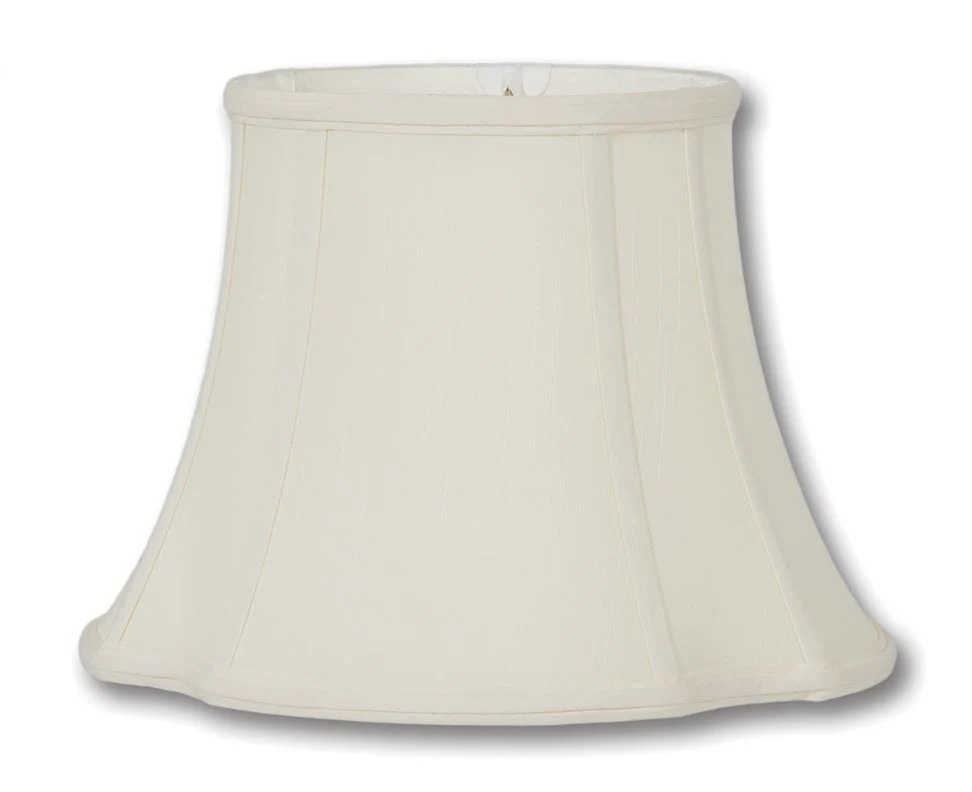 French Oval Lamp Shades - Eggshell Color, Tissue Shantung Material (07288)