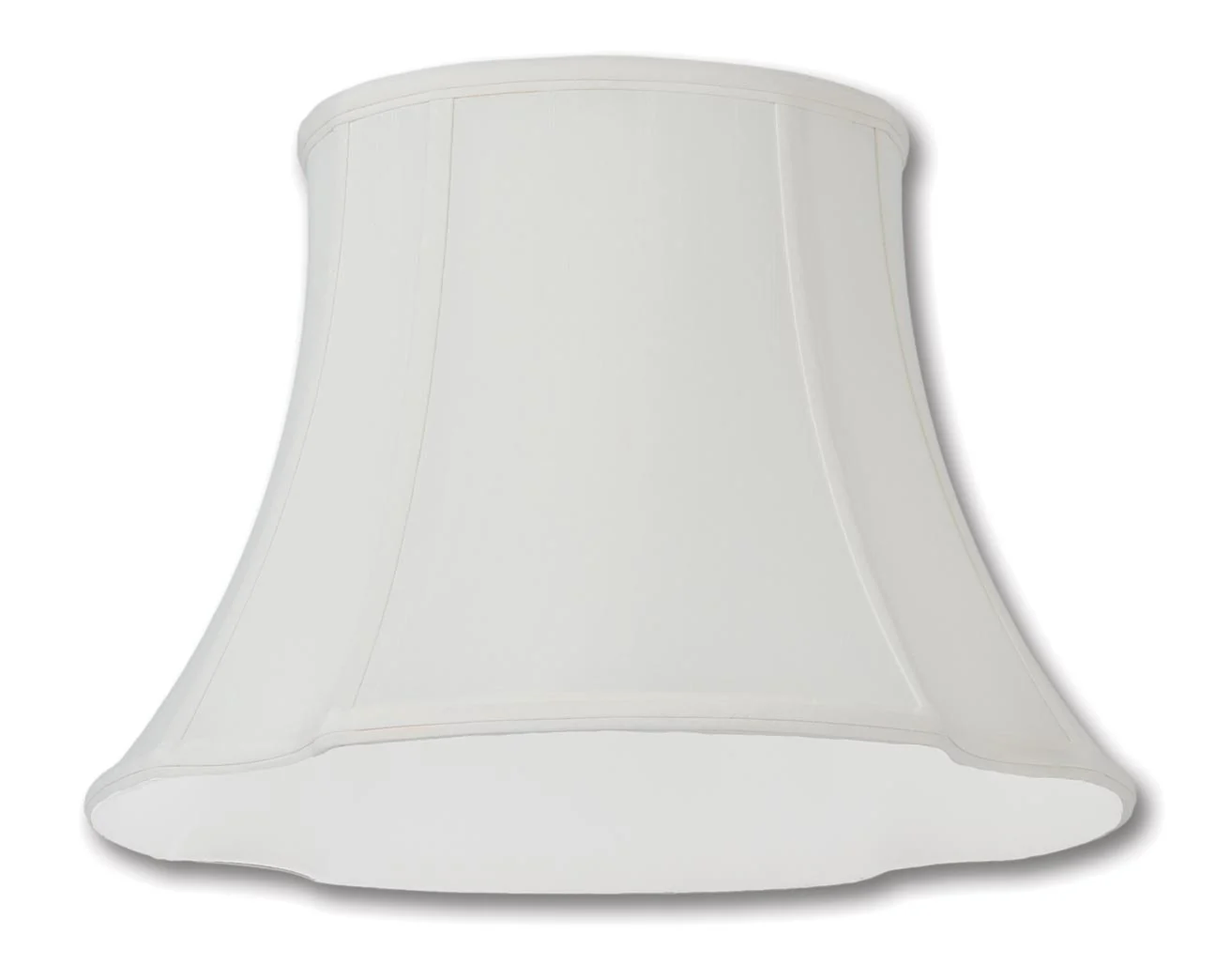French Oval Lamp Shades - Off White Tissue Shantung Material (07288W) - Image 3