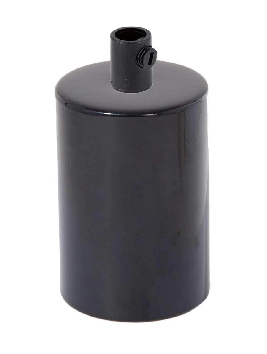 Glossy Black Finish Steel E-26 Lamp Socket Cup COMPLETE with Socket and Mounting Hardware (48732BL)