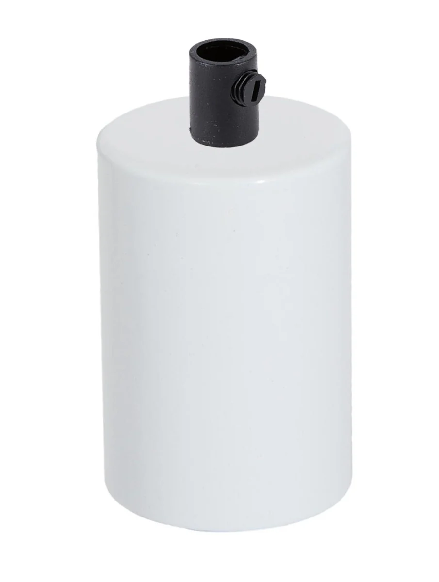 Glossy White Finish Steel E-26 Lamp Socket Cup COMPLETE with Socket and Mounting Hardware (48732W)