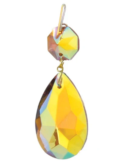1 1/2" (38mm) Amber Pendalogue with Gold Iridescent finish on 1 side, ~2-5/8" overall length (55090G)