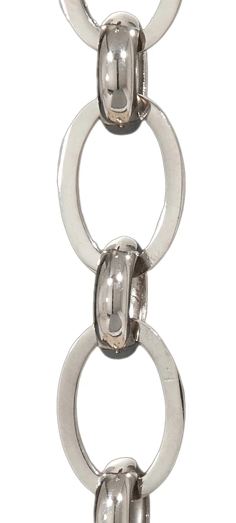 Hand Made Solid Brass Chain, Nickel Plated (13119N)