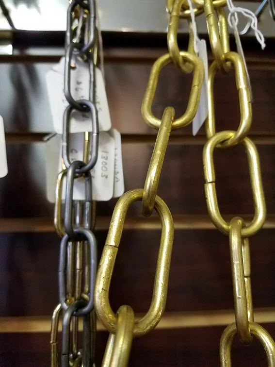 Hand Made, Solid Brass Straight Side Oval Lamp Chain, Unfinished. Sold and Priced per foot. (12983) - Image 2
