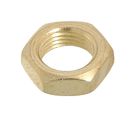 1/8F Brass Plated Steel Heavy Hexnut, 9/16" Across Flats (20706)