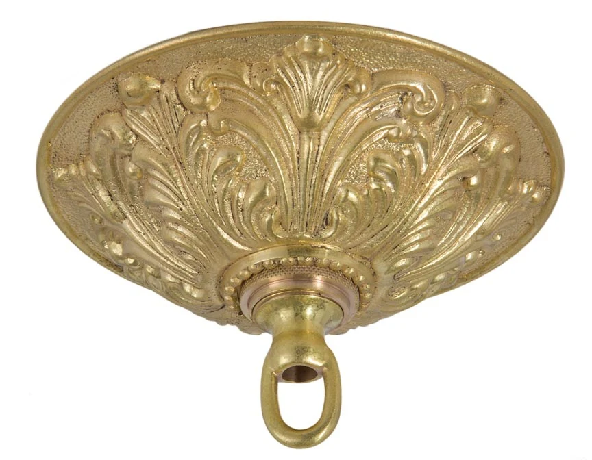 5-1/2" Diameter Ceiling Canopy kit, Die Cast Brass Material, Choice of Polished & Lacq. or Unfin. Brass (11877)