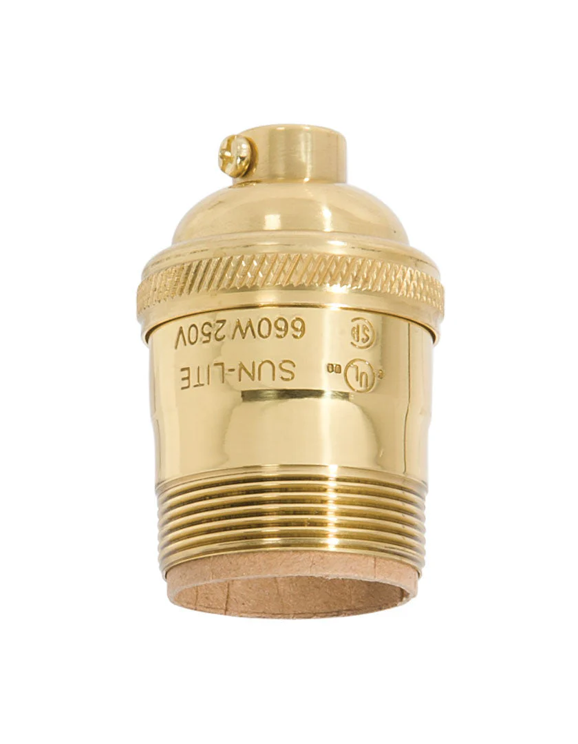 Polished & Lacquered Finish, Heavy Turned Brass Keyless Socket, UNO Thread Shell (48260)