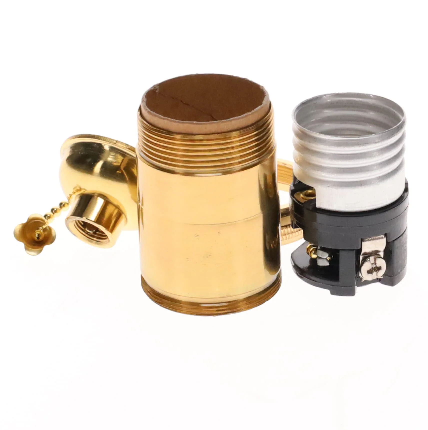 Heavy Turned Brass Socket with Polished & Lacquered Finish, On/Off Pull Chain function, UNO Thread (48255) - Image 10
