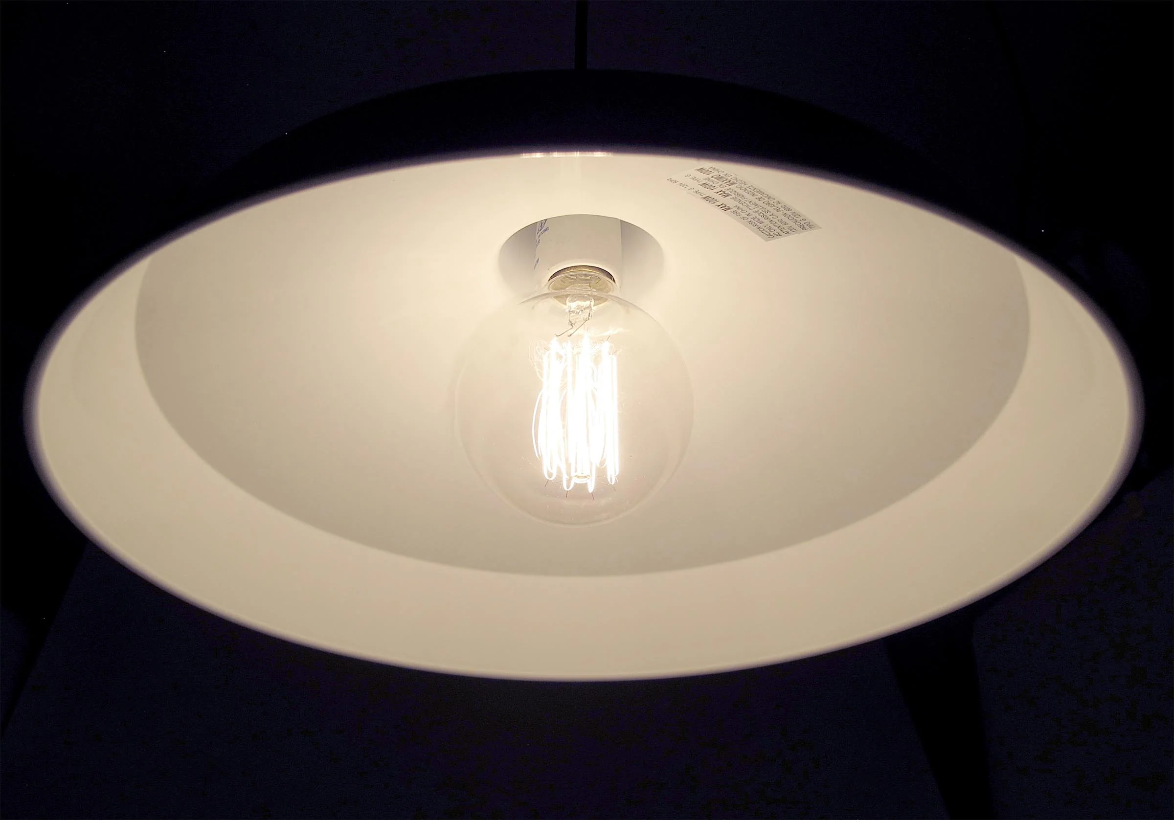 - DISCONTINUED - Industrial Style Metal Light Shade Pendant with White Finish (69148W) - Image 3
