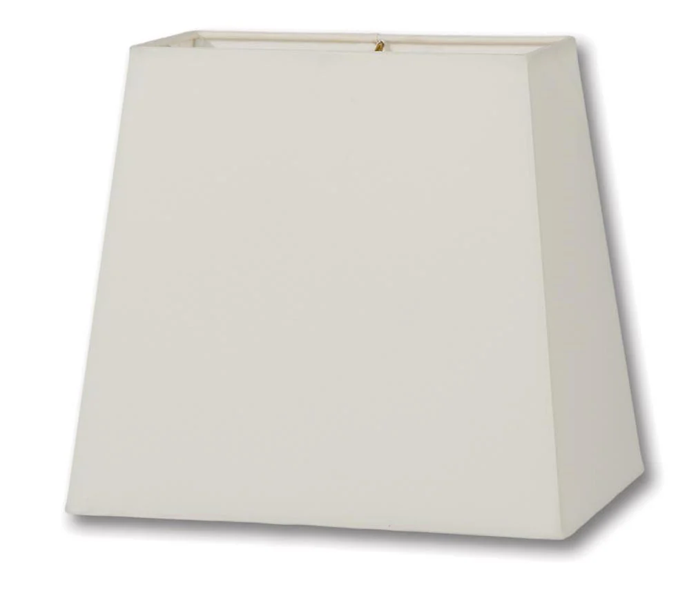 Tapered Retro Rectangle Hardback Shades - Ivory Color, Microfiber Chiffon (07246i)