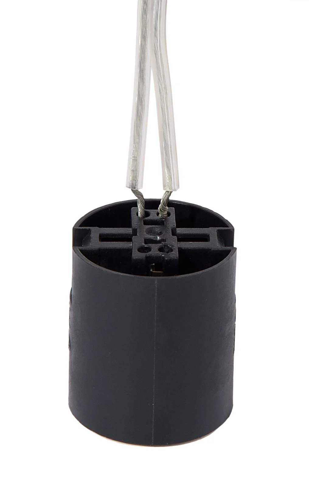 Keyless 2 Piece Smooth Body Black Phenolic E26 Socket, Quick Connect Terminals (47610B) - Image 3