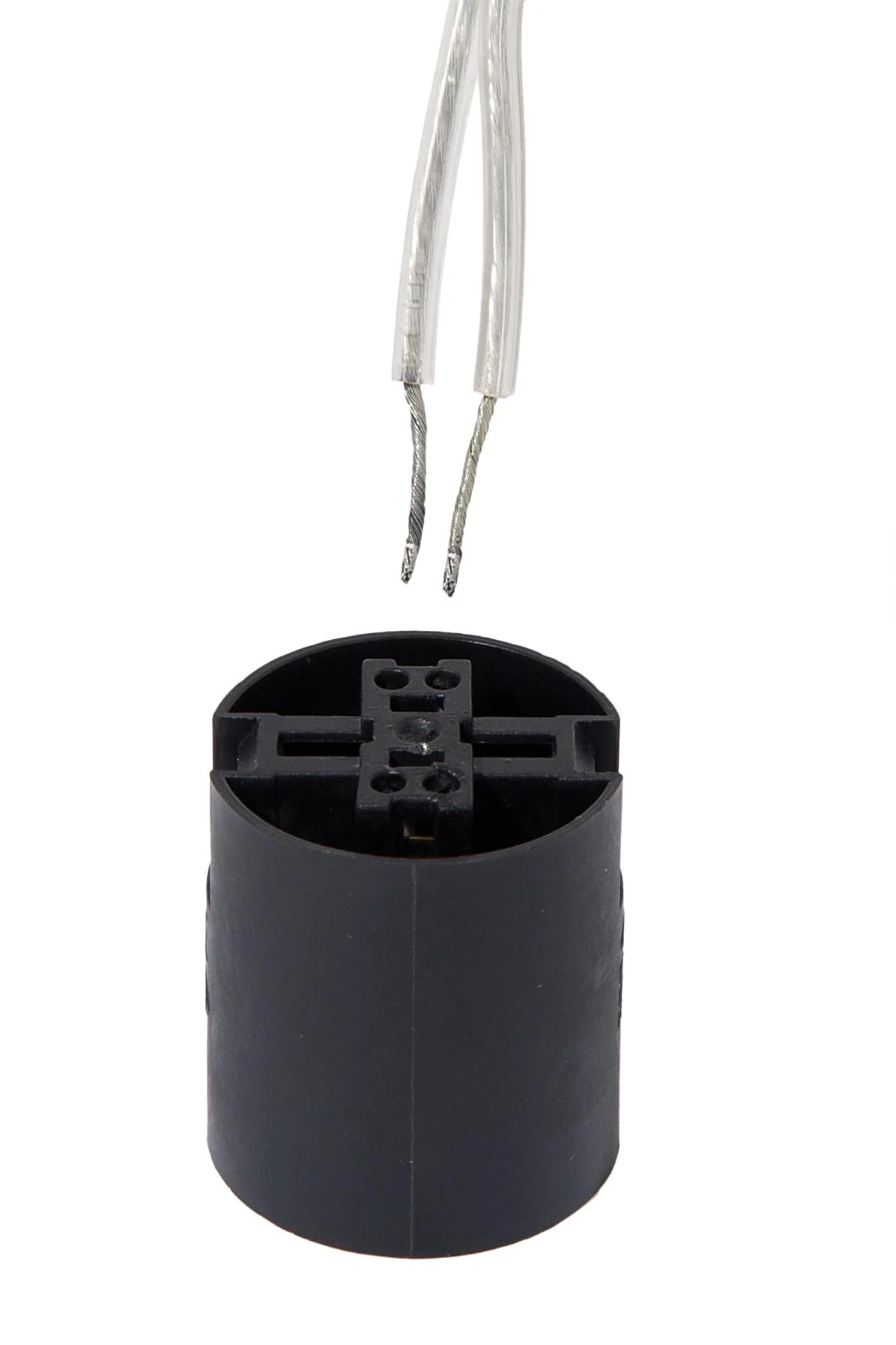 Keyless 2 Piece Smooth Body Black Phenolic E26 Socket, Quick Connect Terminals (47610B) - Image 4