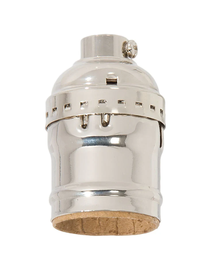 Nickel Plated Finish Keyless Early Electric Style Lamp Socket, No UNO thread (48291N)