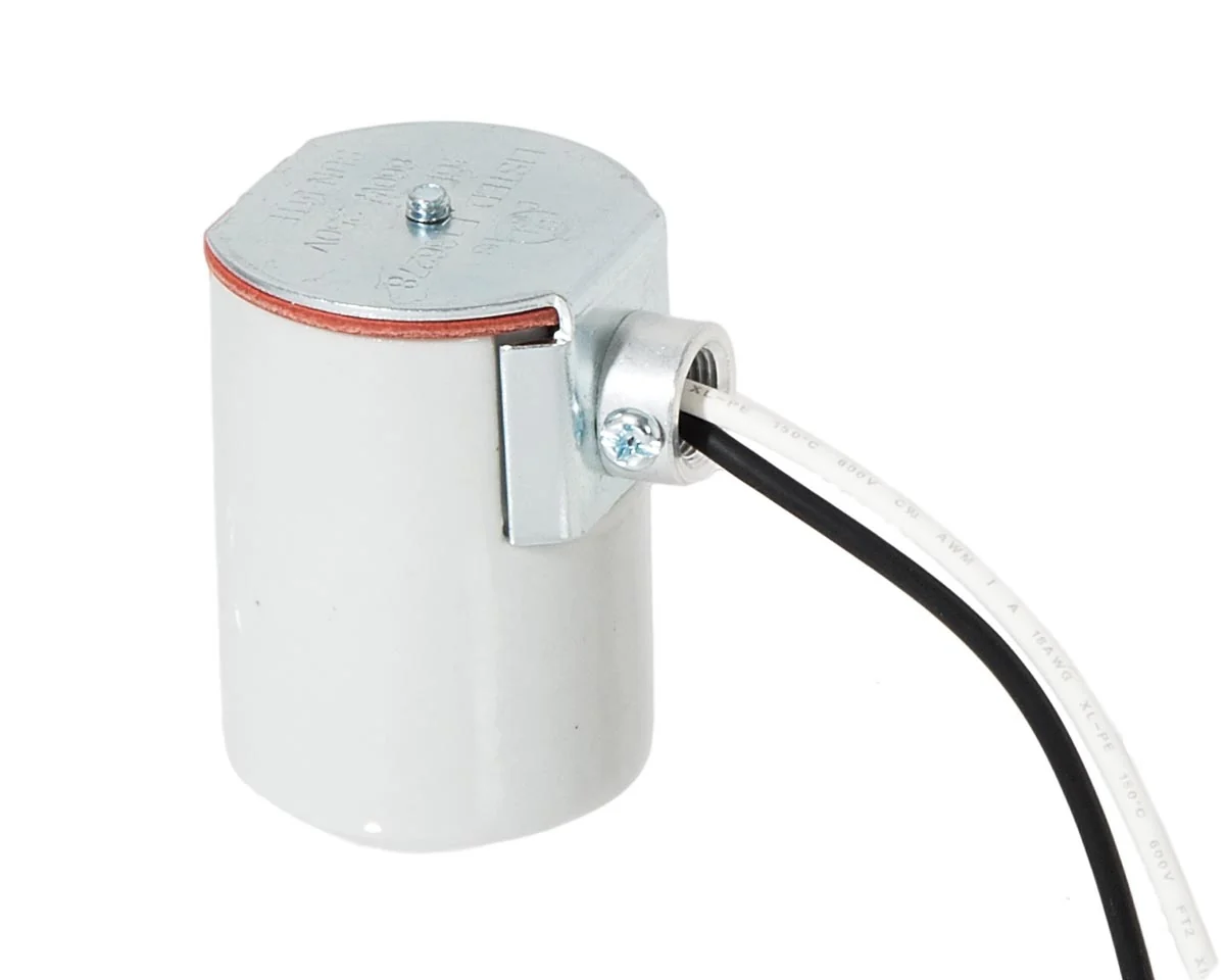 Keyless Glazed Porcelain E-26 Socket, Screw Shell Terminal, 12" Wire Leads (47715L12) - Image 2