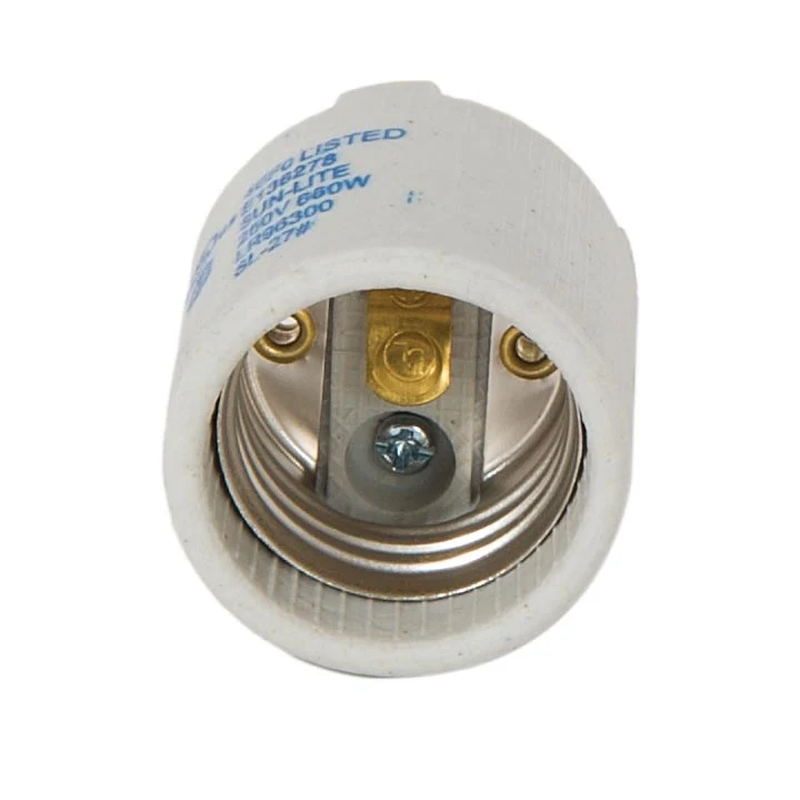 Keyless Unglazed Porcelain E-26 Socket, Detachable 1/8 IP Hickey and Screw Shell (48104i) - Image 2