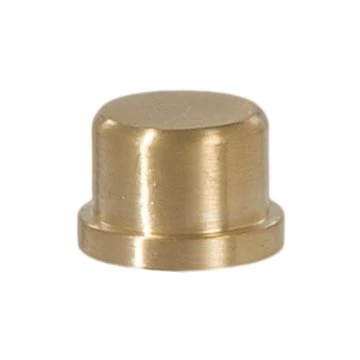 Knob Style Brass Lamp Finial Unfinished Brass, 9/16" Tall x 3/4" Diam, 1/4-27F Tap (20991U)