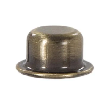 Knob Style Lamp Finial, Antique Brass, 1/2" Tall x 15/16" Diam 1/4-27F Tap (20990A)